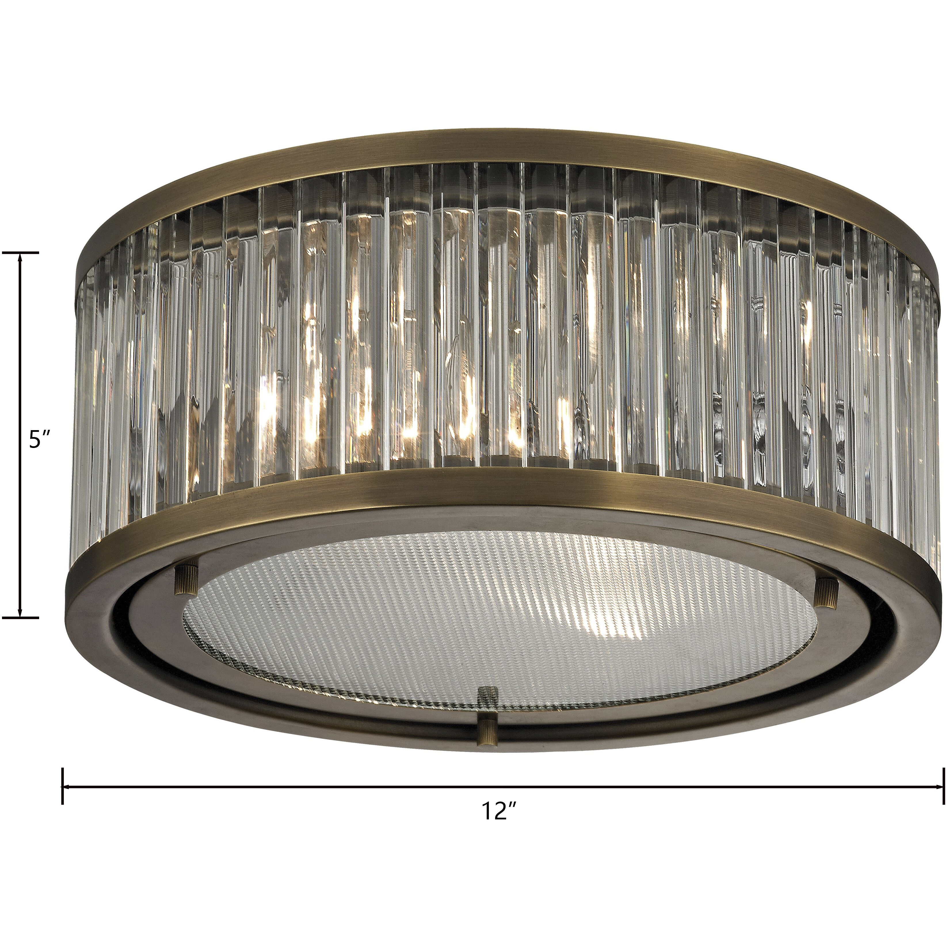 Linden Manor 2 Light 12 inch Aged Brass Flush Mount Ceiling Light