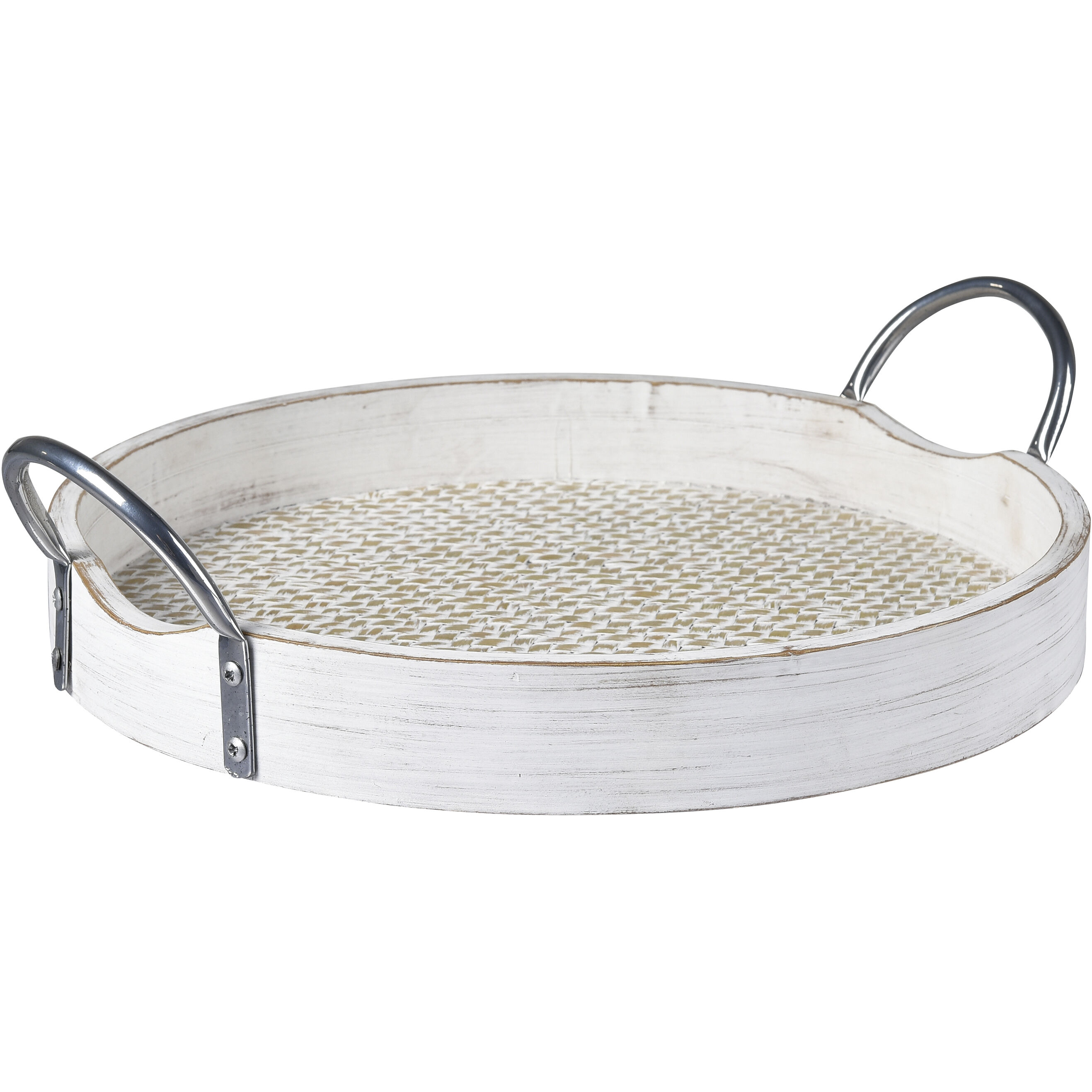 Fabian Weathered White with Bleached and Silver Tray, Set of 2