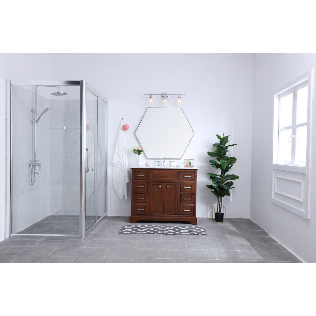 Gene 3 Light 28 inch Chrome Wall sconce Wall Light