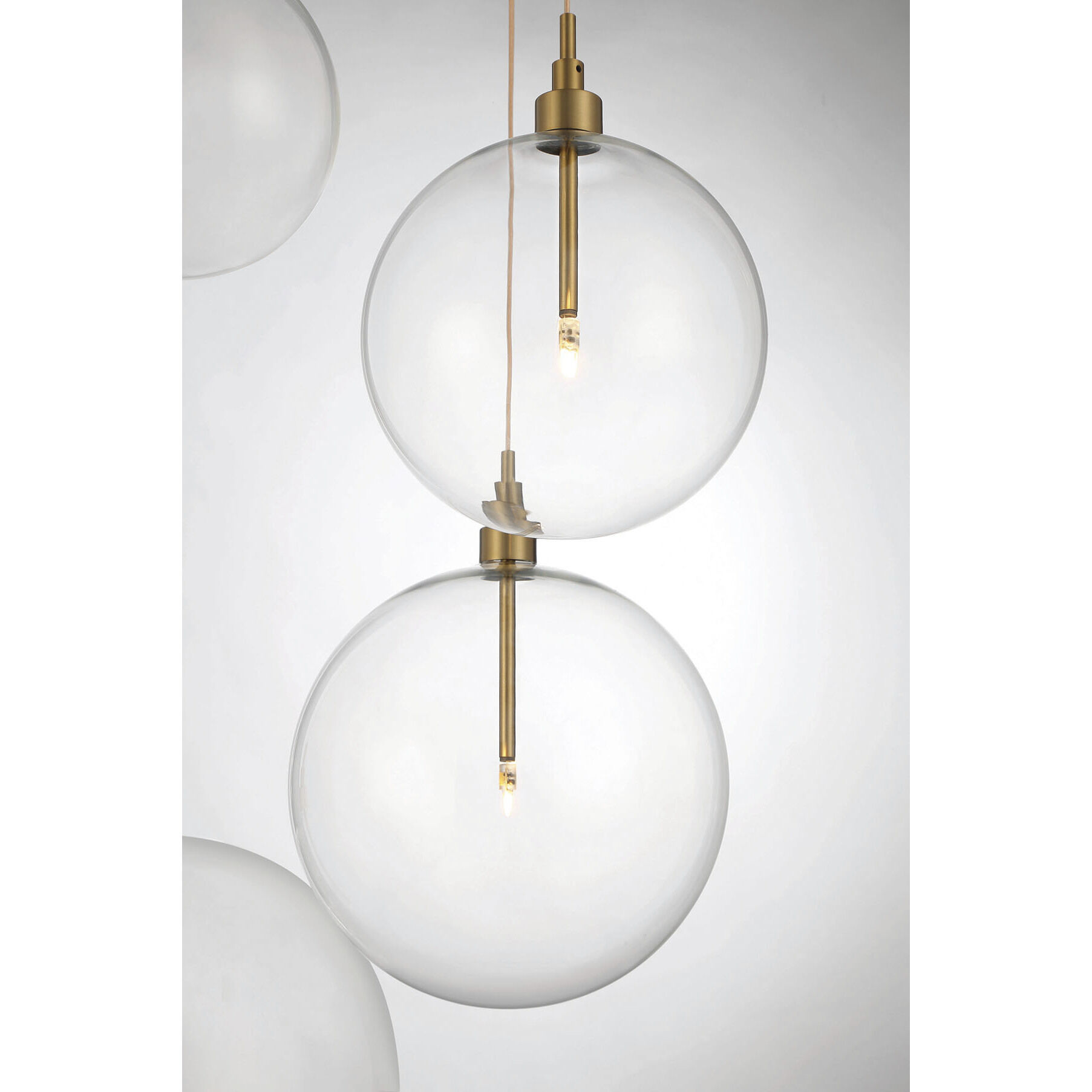 Modern LED 28 inch Natural Brass Pendant Ceiling Light