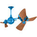 Matthews-Gerbar Italo Ventania 62 inch Light Blue with Mahogany Blades Ceiling Fan