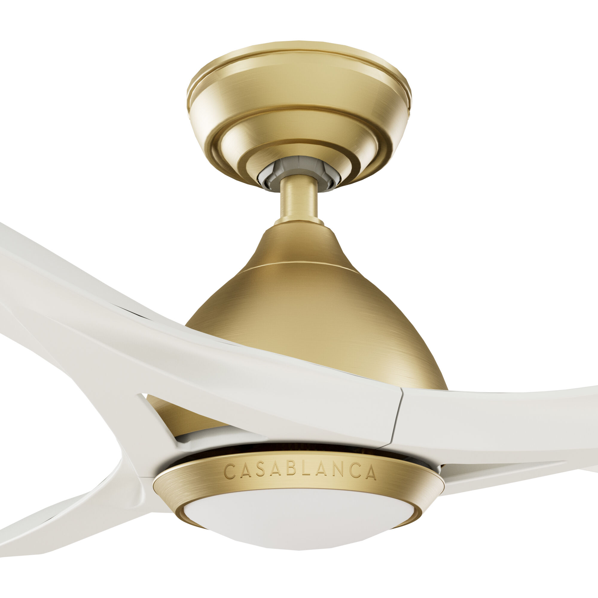 Elise 54 inch Alturas Gold with Fresh White Blades Outdoor Ceiling Fan