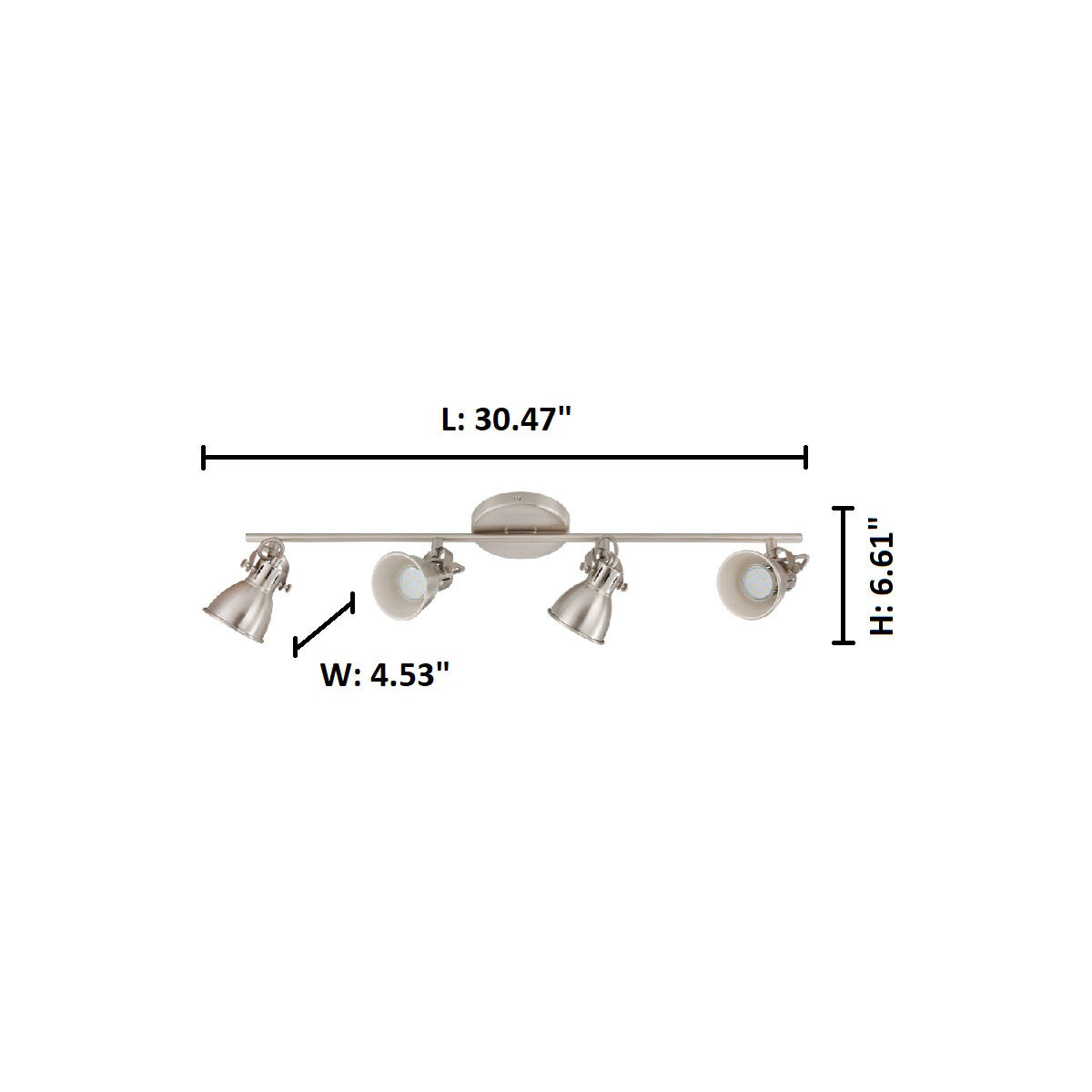Seras-3 4 Light 120 Matte Nickel Track Light Ceiling Light