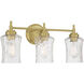 Clarvyn 3 Light 21 inch Vintage Brass Bathroom Vanity Light Wall Light