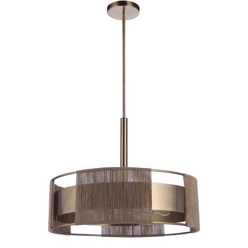 Kensey 6 Light 24 inch Satin Brass Pendant Ceiling Light