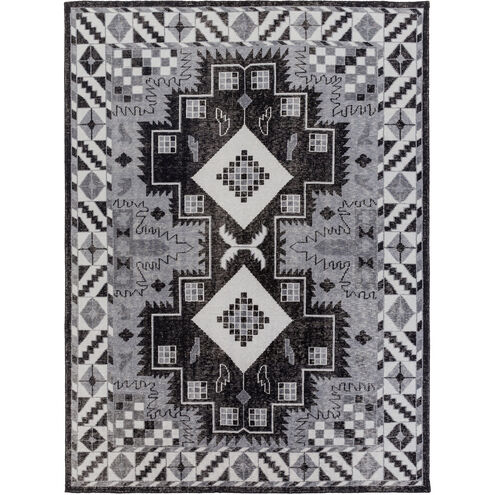 Pazar 36 X 24 inch Charcoal, Black, Light Gray, Beige Rug