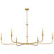 Tova 6 Light 65.75 inch Rubbed Brass Chandelier Ceiling Light