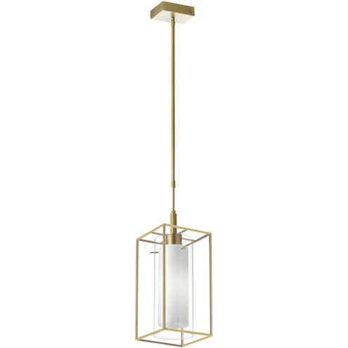 Cubo 1 Light 6.5 inch Aged Brass Pendant Ceiling Light