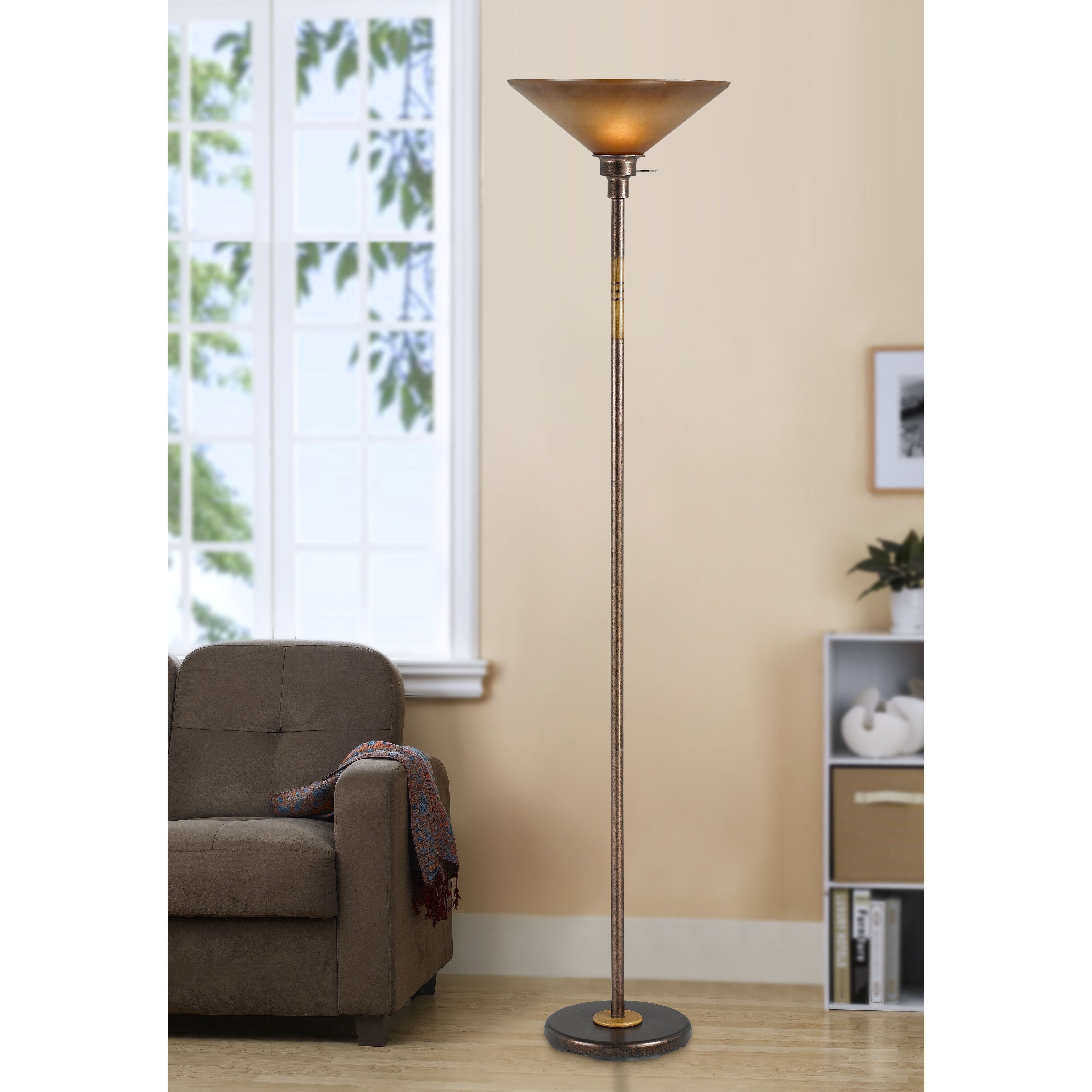 Soho 70 inch 150 watt Rust Torchiere Portable Light