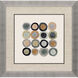 Coin Collection Blue and Green and Gray and Rust Framed Art