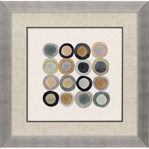 Coin Collection Blue and Green and Gray and Rust Framed Art