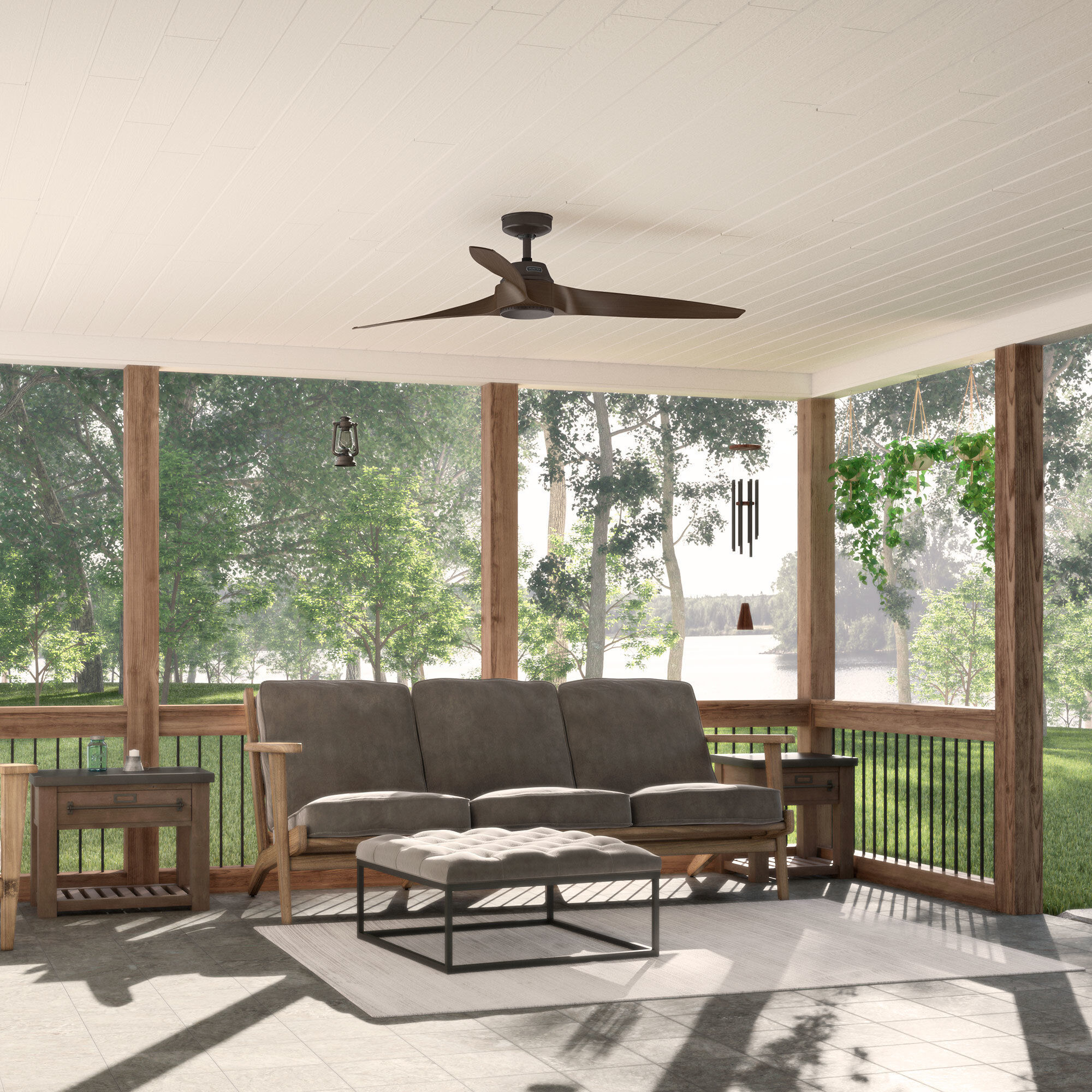 Mosley 60 inch Premier Bronze with Brushed Cocoa Blades Outdoor Ceiling Fan