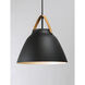 Nordic 1 Light 19 inch Tan Leather/Black Single Pendant Ceiling Light in Tan Leather and Black