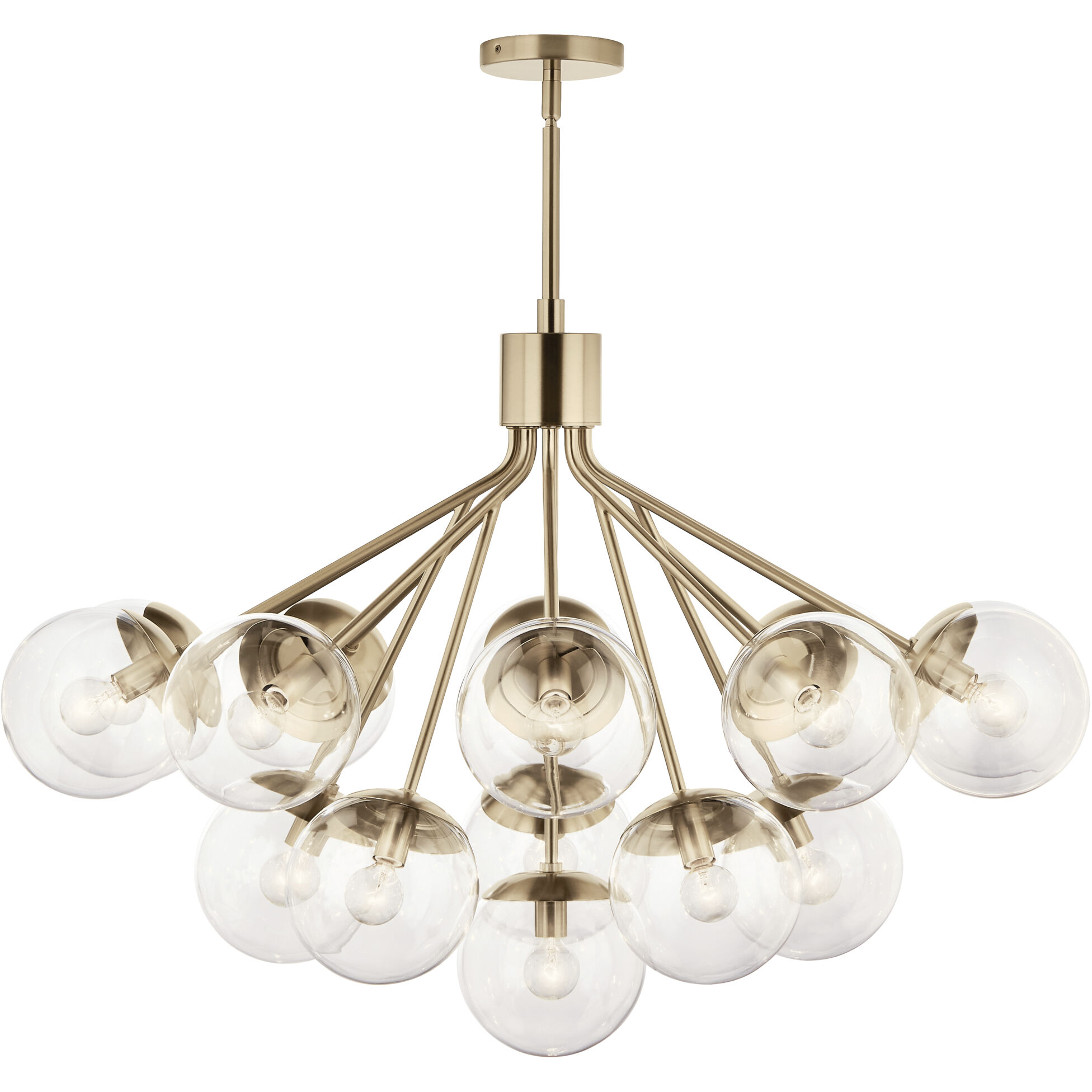 Silvarious 16 Light Champagne Bronze Chandelier/Semi Flush Ceiling Light