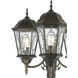 Villa Nueva 3 Light 96 inch Black Bronze Outdoor Pole Light in Brown 
