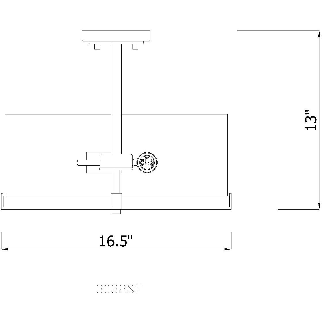 Callista 3 Light 16.5 inch Rubbed Brass Semi Flush Mount Ceiling Light