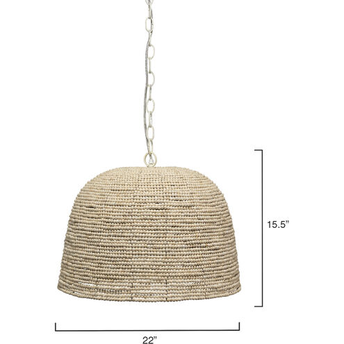 High 1 Light 22 inch Natural Pendant Ceiling Light