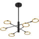 Cullerto LED 34.75 inch Matte Black and Antique Gold Pendant Ceiling Light