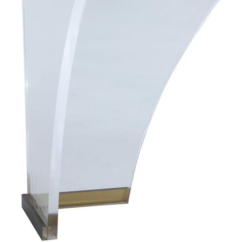 Cindy 40 X 40 inch Clear Acrylic / Brushed Brass Coffee Table