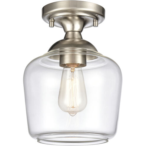 Agnes 1 Light 8 inch Satin Nickel Semi Flush Mount Ceiling Light