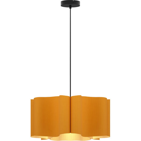 Paulina 1 Light 19.8 inch Black Pendant Ceiling Light in Ocher/Ash, 20 in, WEP Collection