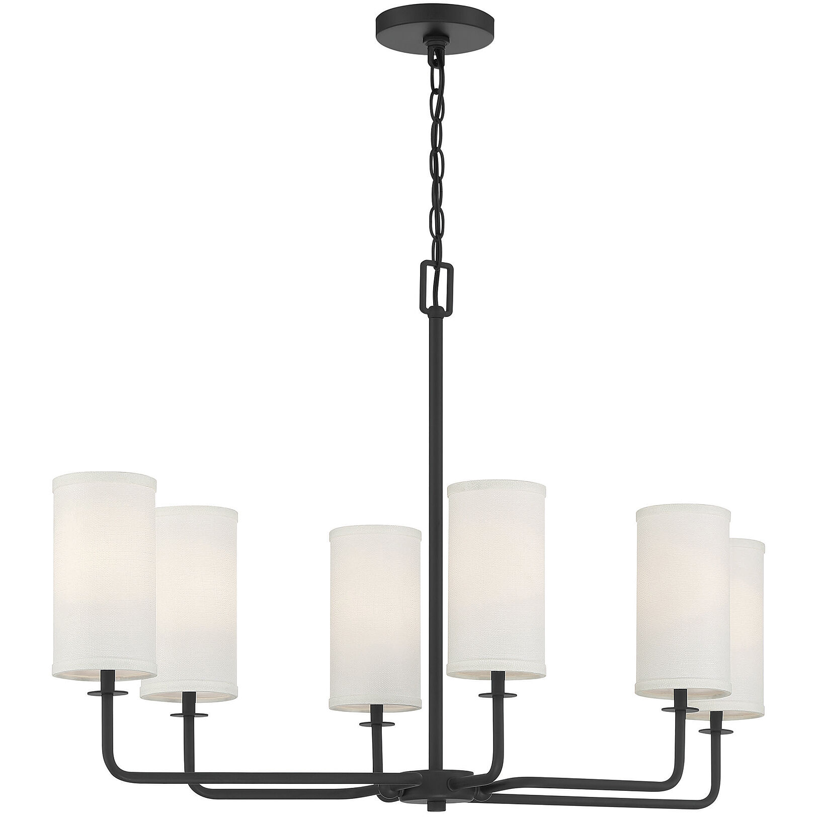 Powell 6 Light 35 inch Matte Black Linear Chandelier Ceiling Light, Essentials