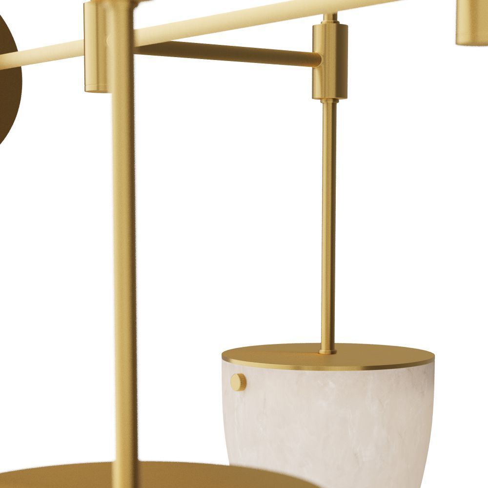 Alazani 35 X 28.5 inch Antique Brass Linear Chandelier Ceiling Light