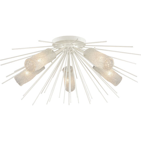 Sea Urchin 5 Light 32 inch White Coral with White Semi Flush Mount Ceiling Light