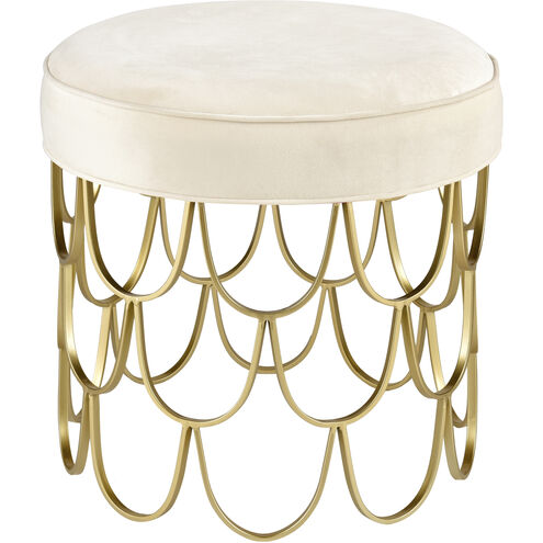 Sirene 18 inch Ivory with Brass Ottoman