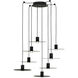 Sean Lavin Eaves LED Nightshade Black Chandelier Ceiling Light, Integrated LED