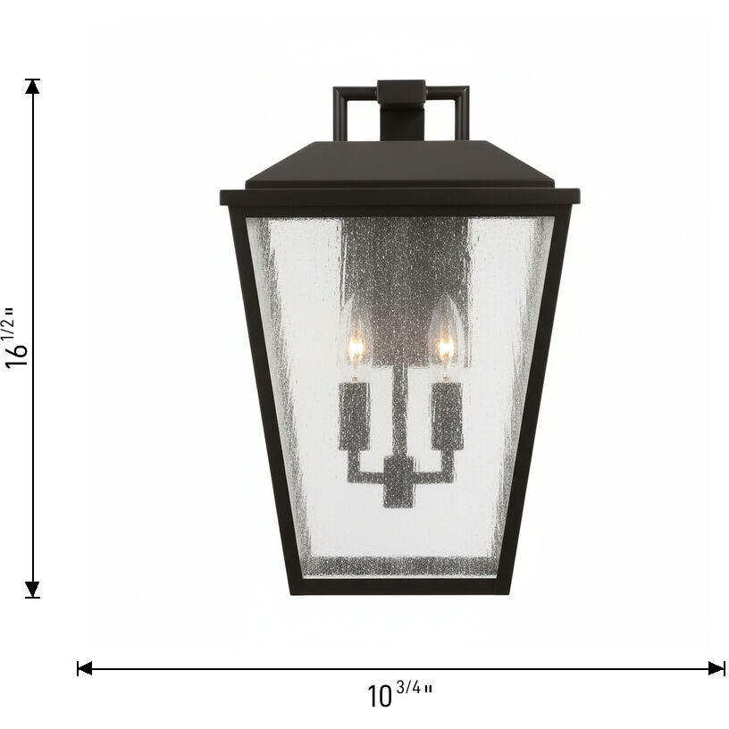 Drew & Jonathan Kennewick 3 Light 16.5 inch Textured Black Outdoor Wall Lantern, Large