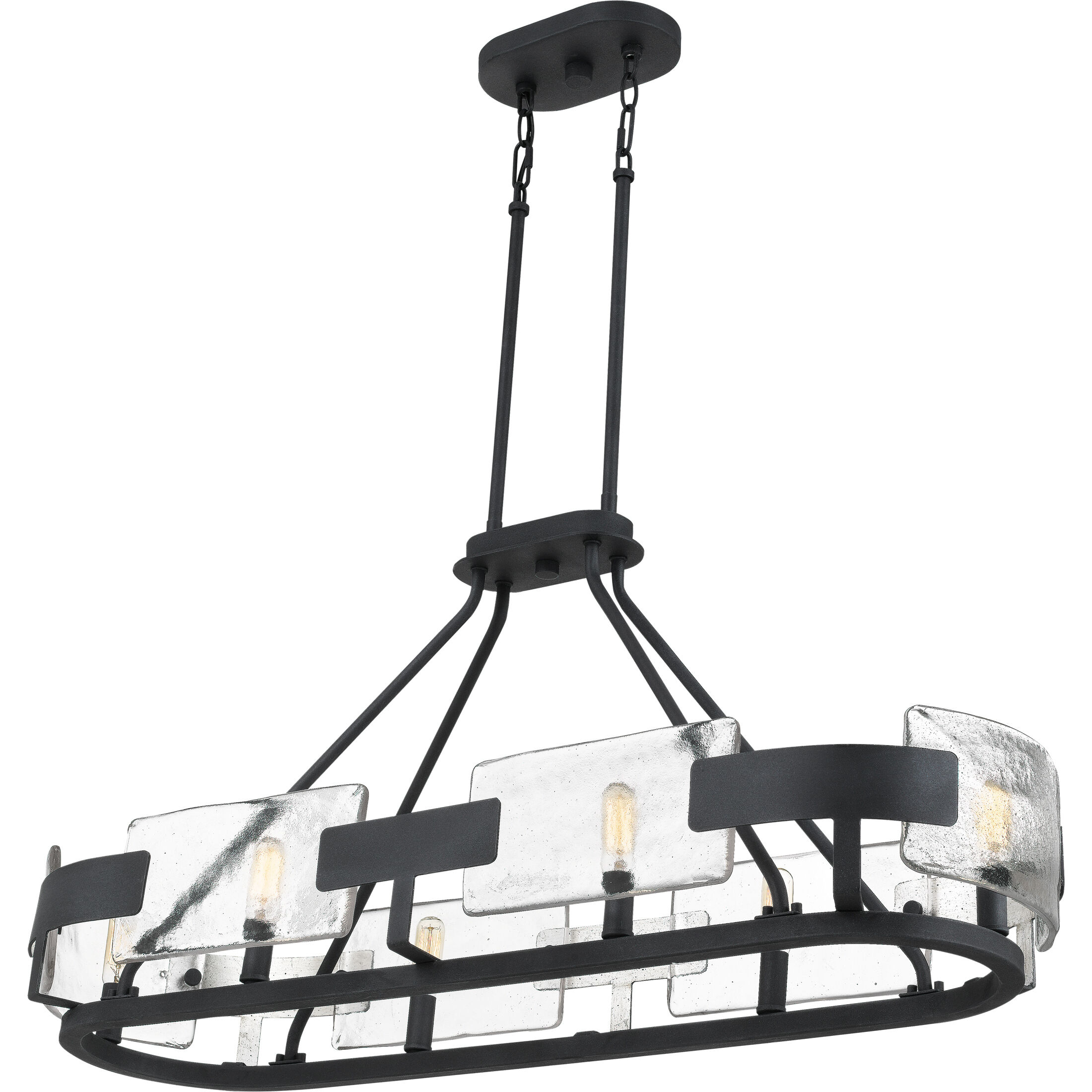 Stratum 6 Light 38 inch Royal Ebony Island Chandelier Ceiling Light
