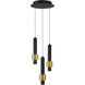 Reveal LED 11 inch Black and Gold Multi-Light Pendant Ceiling Light in Black/Gold