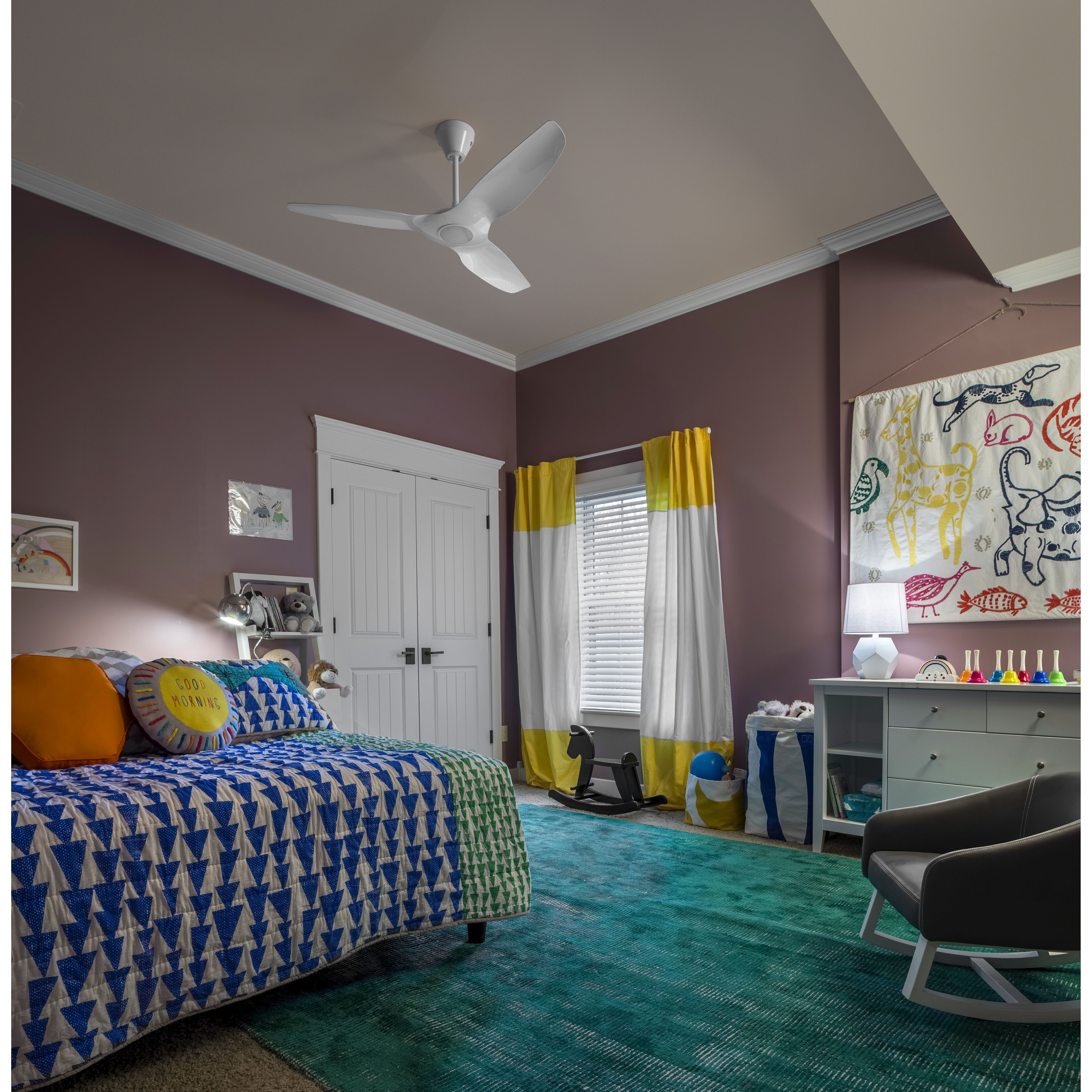 Haiku L 52 inch White with Glossy White Blades Indoor Ceiling Fan, Universal Mount