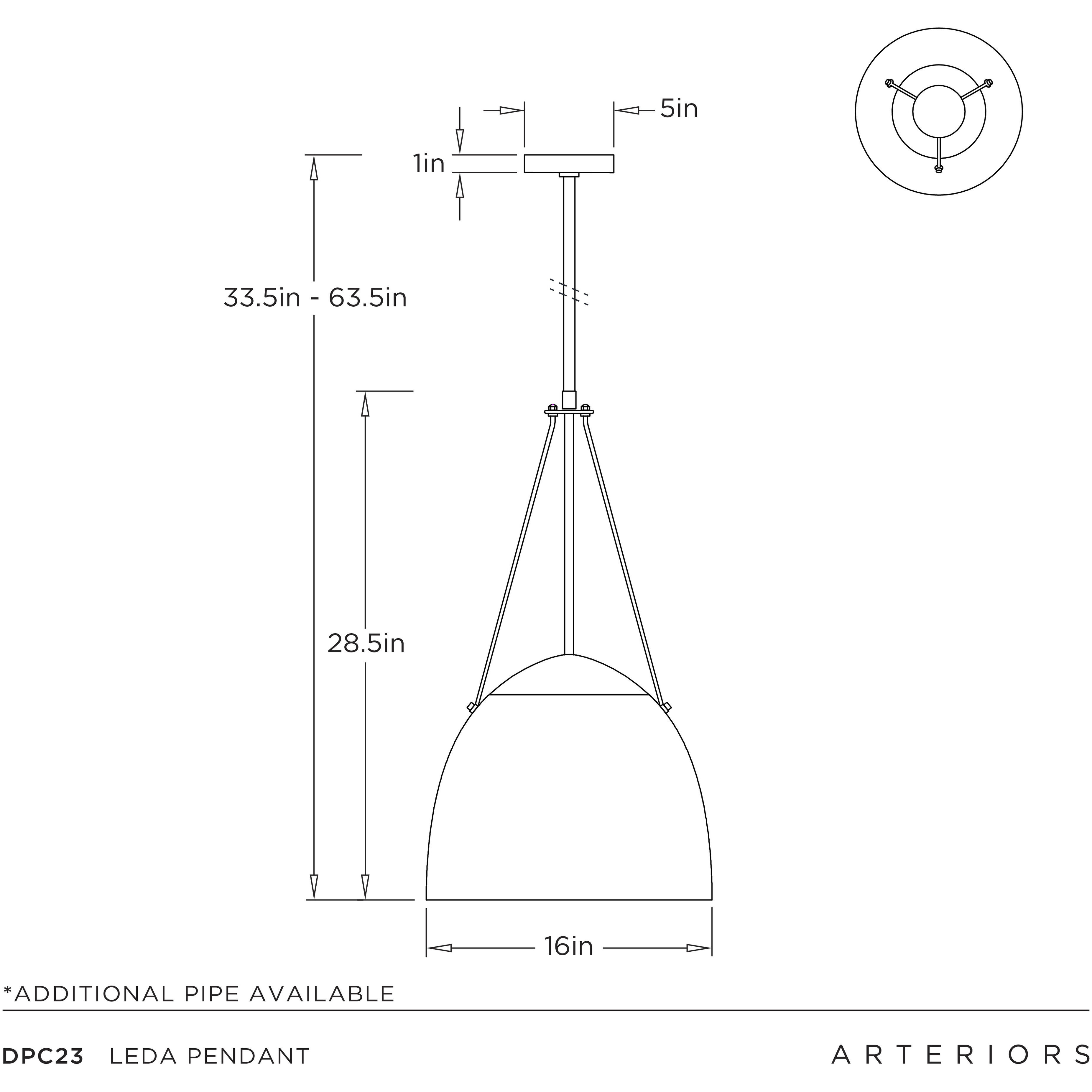 Leda 1 Light 16 inch English Bronze and White Pendant Ceiling Light