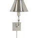 Swivel Head 1 Light 8 inch Polished Nickel Wall Lamp Wall Light