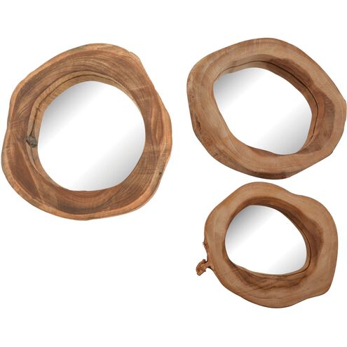 Teak 12 X 12 inch Natural with Clear Wall Mirror