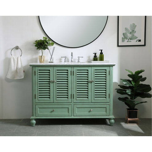 Rhodes 48 X 48 X 35 inch Vintage Mint and Brushed Nickel Vanity Sink Set