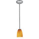 Sherry 1 Light 5 inch Brushed Steel Pendant Ceiling Light in Amber, Rod