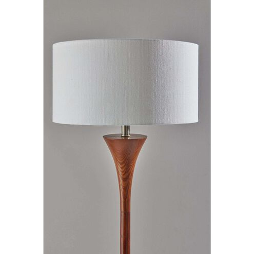Rebecca 60 inch 100.00 watt Walnut Rubberwood with Antique Brass Accent Floor Lamp Portable Light