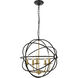 Octavia 5 Light 20 inch Brass and Dark Brown Pendant Ceiling Light