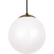 Leo - Hanging Globe 1 Light 10 inch Satin Brass Pendant Ceiling Light