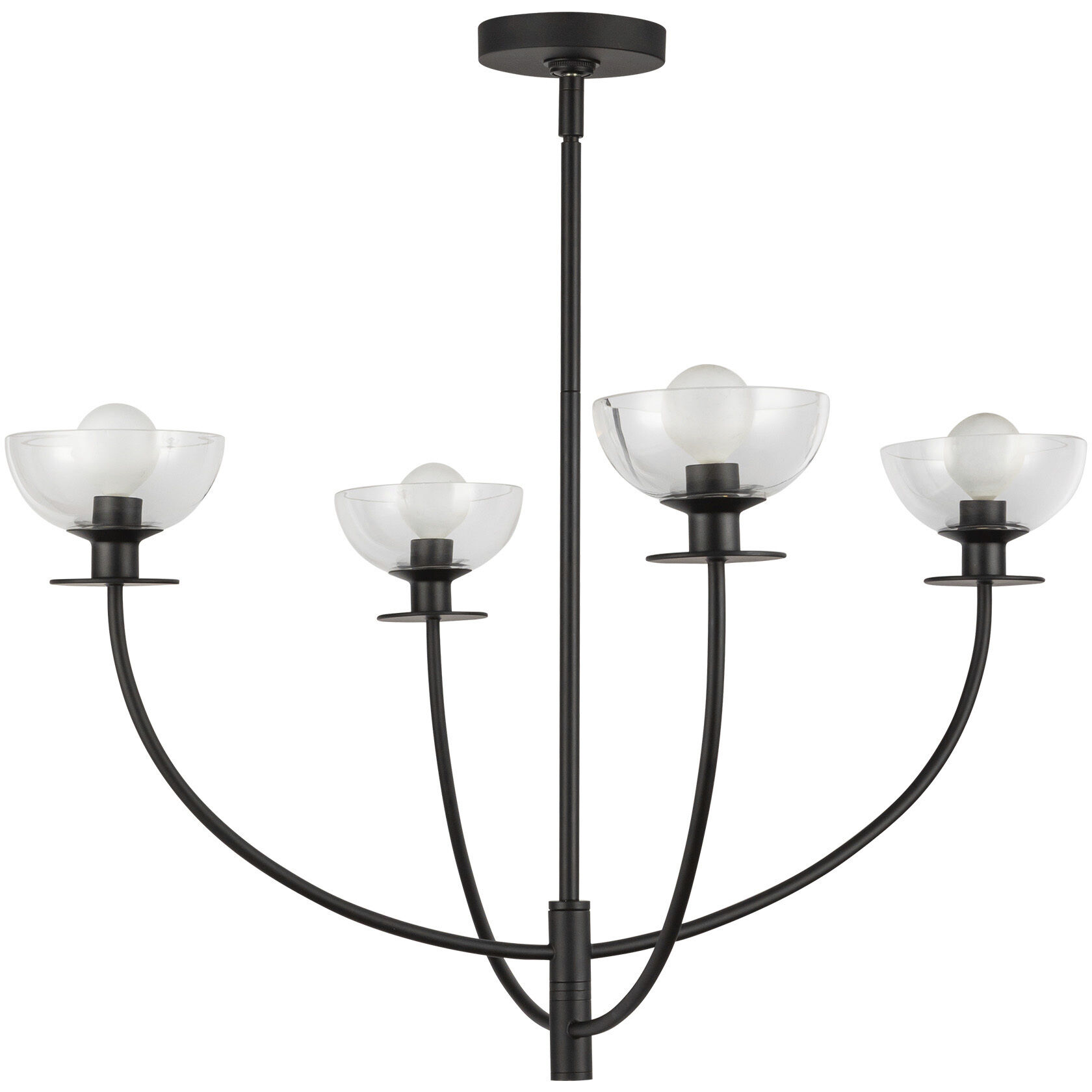 Alora Mood Sylvia 4 Light 26.5 inch Matte Black Chandelier Ceiling Light
