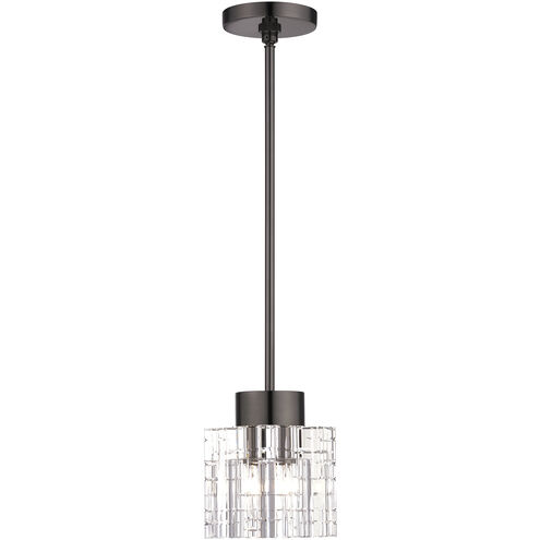 Rotterdam 1 Light 5 inch Black Chrome Semi Flush Mount Ceiling Light