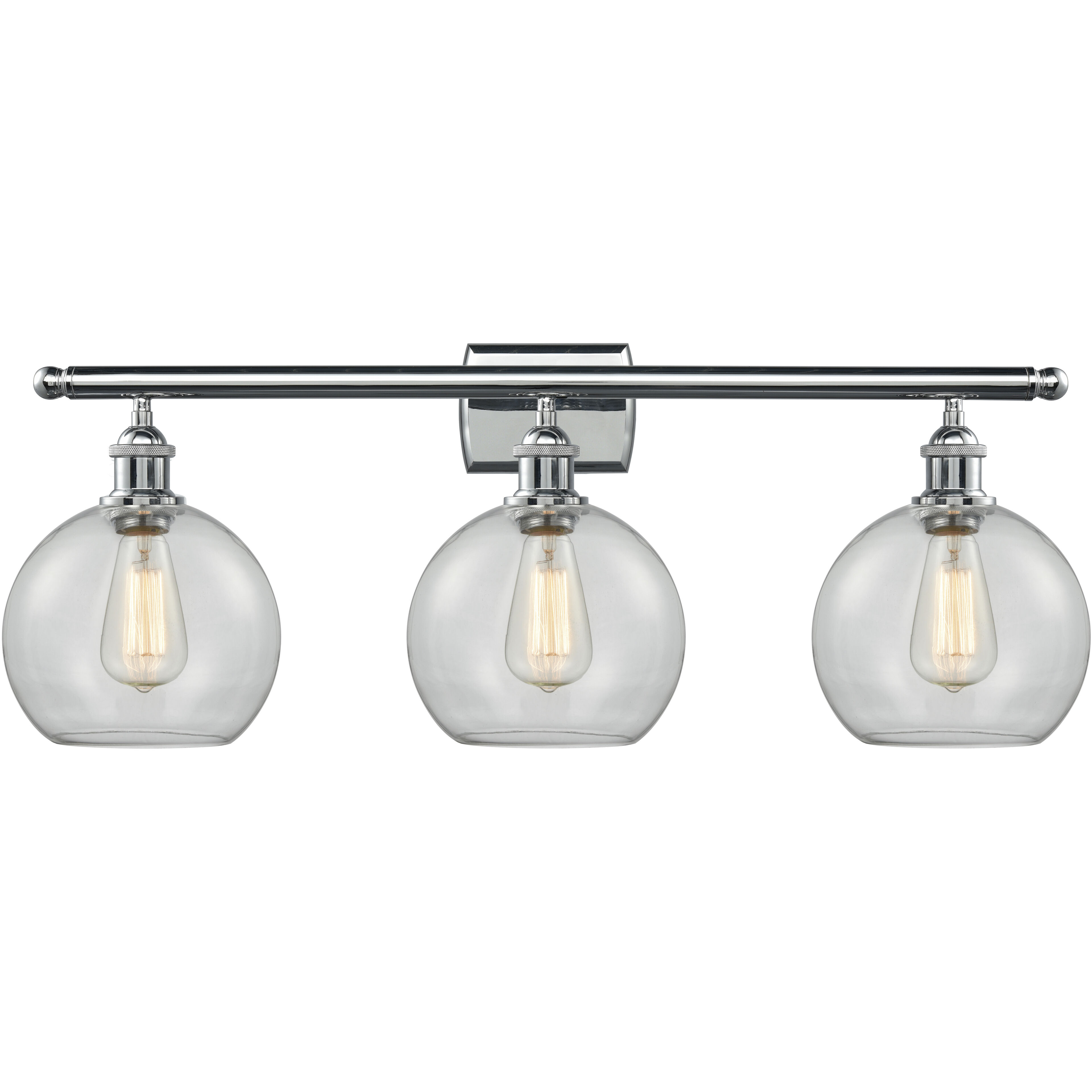 Ballston Athens LED 26 inch Polished Chrome Bath Vanity Light Wall Light in Clear Glass, Ballston