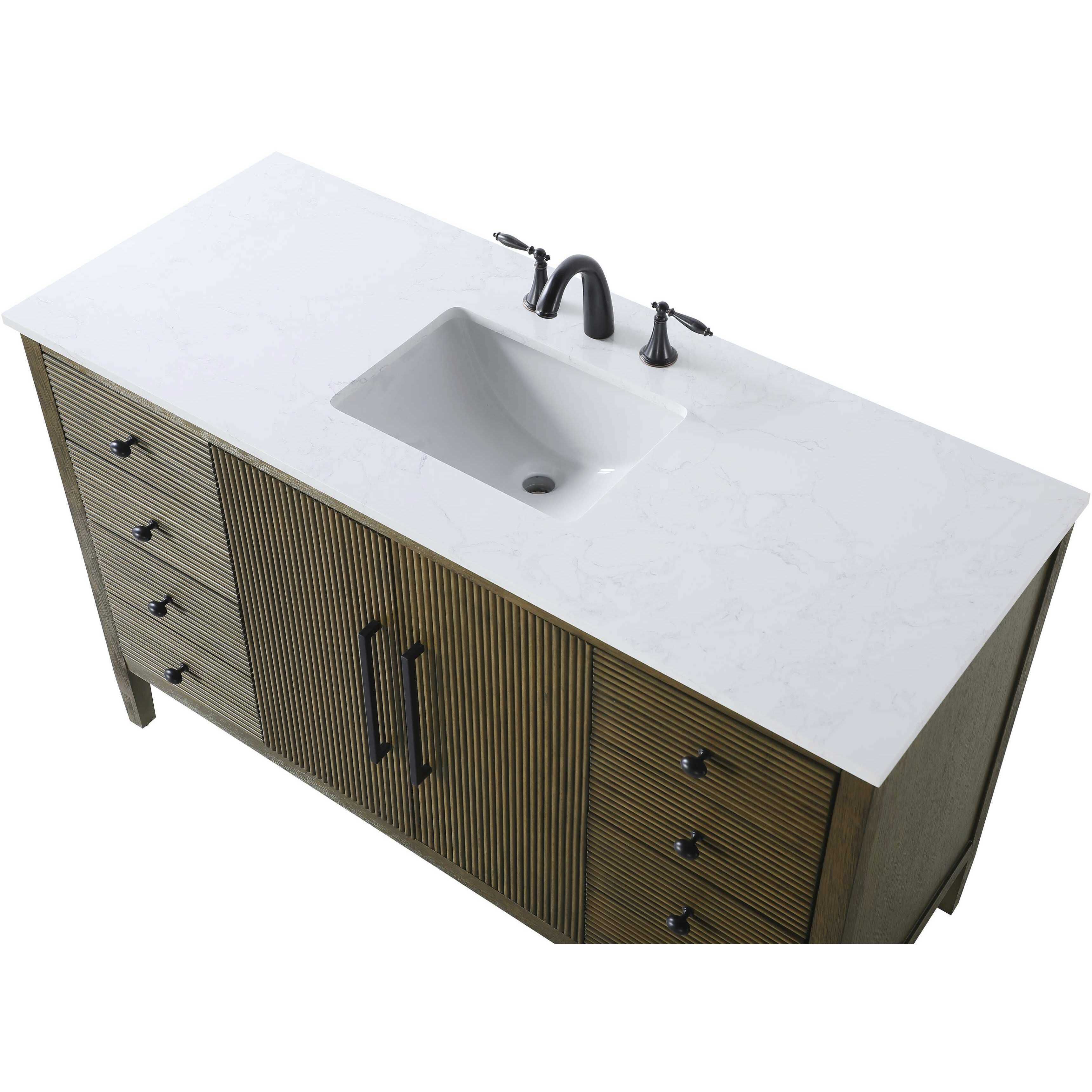 Blakely 54 X 34 inch Hazel Oak Bathroom Vanity Cabinet