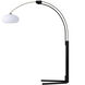 Morelli 85 inch 100 watt Satin Nickel and Black Arc Floor Lamp Portable Light