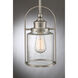 Piccolo 1 Light 7 inch Brushed Nickel Mini Pendant Ceiling Light, Rod Hung