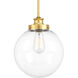Penn 1 Light 9.75 inch Natural Brass Pendant Ceiling Light, Medium
