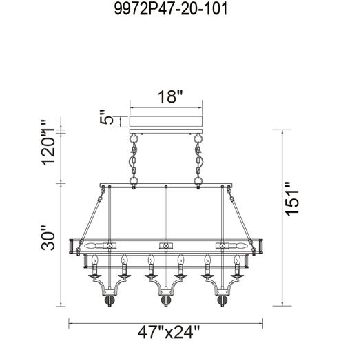Shalia 20 Light 47 inch Black Island/Pool Table Light Ceiling Light